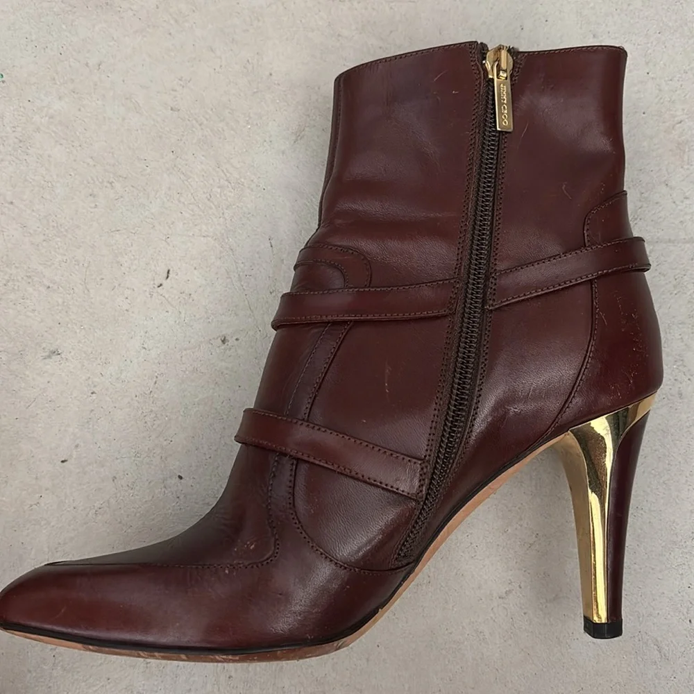 Authentic Jimmy Choo London designer ankle heeled boots